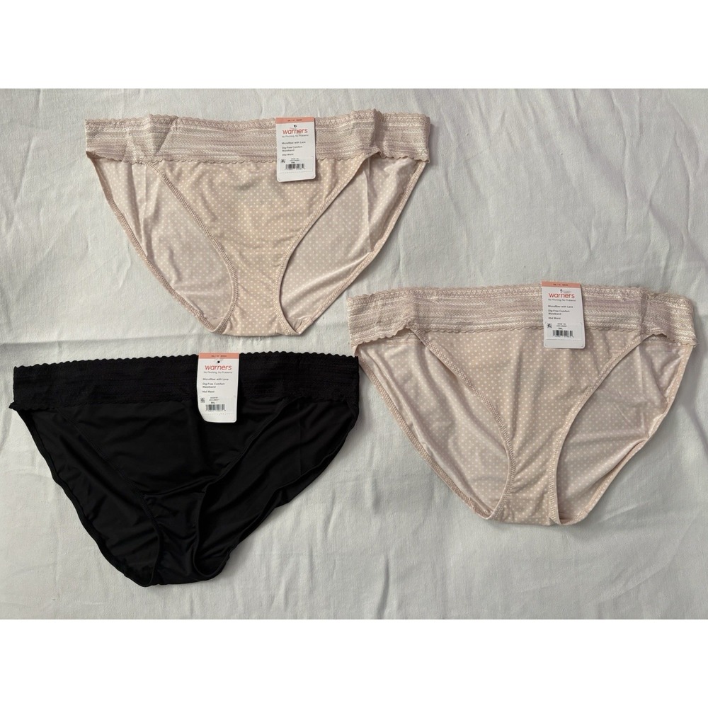 NEW Warners No Pinching No Problems Lace Bikini 5509 Women's 3xlarge 3 Pair